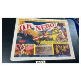 Vintage movie poster for the movie OK Nero. Size