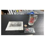 Firefighting memorabilia, belt buckle and other