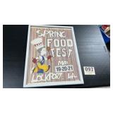 Vintage framed poster of spring food fest from