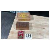 Old tobacco, advertising boxes, and tin