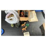 Vintage train supplies, rolls of wire accessories