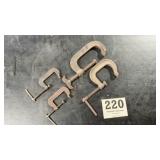 Lot of four old C clamps