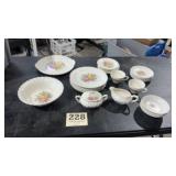 Partial dish set of royal China, which was made