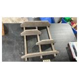 Old wooden wall hanging shelf