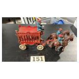 Vintage cast-iron horse drawn, circus wagon