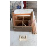 Old Wooden Carpenter Tool & Nail tote with