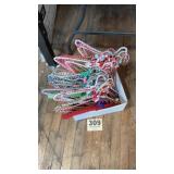 Lot of Older wire hangers with woven fabric
