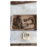 Logging chain and hooks &railroad spike