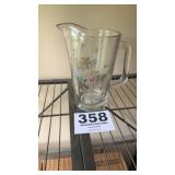 Pfaltzgraft Rose pattern Glass pitcher