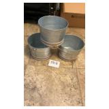 Three galvanized bucket