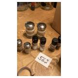 Sugar, container, salt, and pepper shakers
