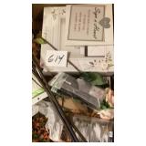 Assorted wedding items, flowers, and more