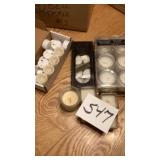 Assorted candles, some flameless