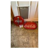 Coca-Cola, serving tray and metal sign