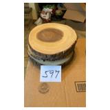 Three wood trivets