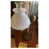 Hobnail, milk, glass lamp