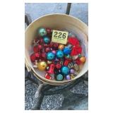 Vintage Christmas Ornaments in Cheese Box