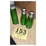 Green salt and pepper shakers