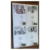 4 first day covers in a frame