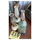 Miniature oil, lamps, and elephant jar