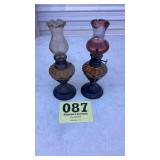 Two small kerosene lamps