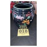 Flower Black Cookie Jar without Lid