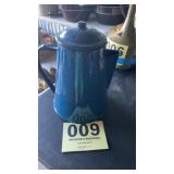 Blue Enamel Coffee Pot