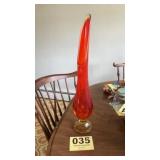 Beautiful tall orange vase