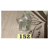Vintage glass Snoopy shaped bank