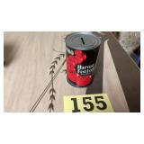 Vintage tin coin bank for the harvest festival in
