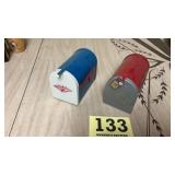 Two vintage mailboxes banks