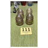 Lot of 4 Vintage Glass Insulators