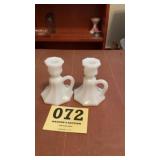 Milk glass candle holders