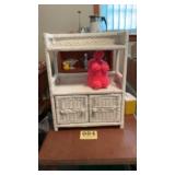 Wicker 2 shelf stand and storage