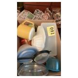 Lot for plastic storage containers,, jello mold,