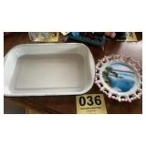 Baking dish, Niagara Falls souvenir plate