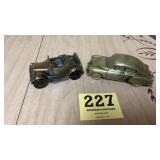 Two vintage metal car banks