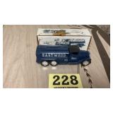 Advertising toy truck bank for the Eastwood