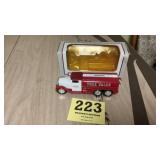 Advertising toy truck bank for true value