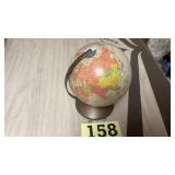 Vintage larger size world globe, bank