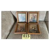 Lot of 4 flower and fruit pictures