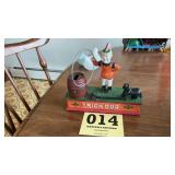 Trick dog cast iron bank