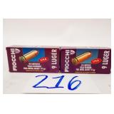 FIOCCHI 9MM LUGER FMJ 115GR 2 BOXES(100 RNDS)