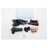 4 HOLSTERS AND LEATHER STOCK WRAP