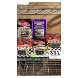 5 Racing Champions cars with cards