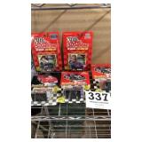 5 Racing Champions cars with cards