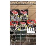 5 Racing Champions cars with cards