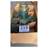 Set up eight ball mason jars