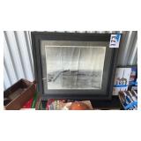 Framed paratrooper airplane view photograph