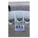 3 vintage car glasses